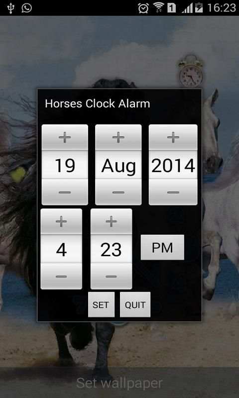 Running Horses alarm Clock and Flashlight скриншот 1