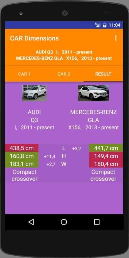 Car size comparison tool स्क्रीनशॉट 4