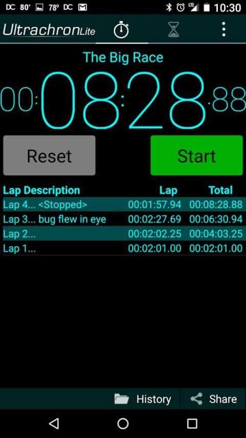 Ultrachron Stopwatch Lite 5 تصوير الشاشة