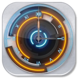 3D Neon Blue Clock आइकन