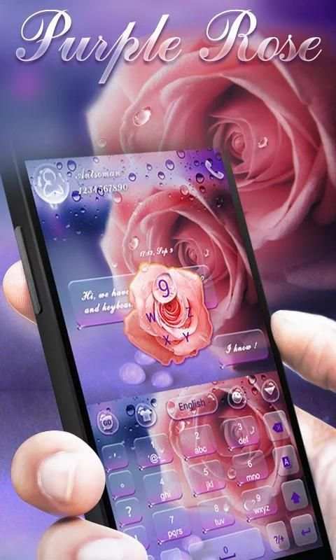 Purple Rose GO Keyboard Theme स्क्रीनशॉट 5