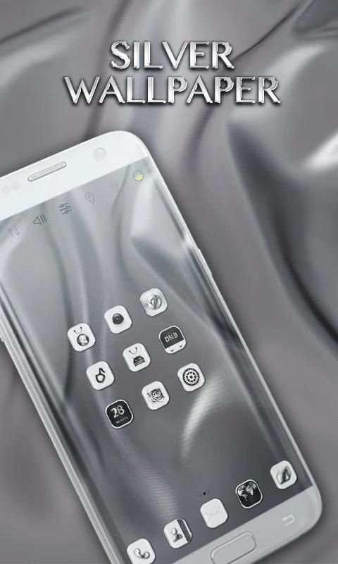 HD Silver Wallpaper theme 6 تصوير الشاشة