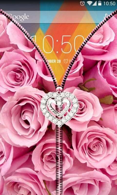 Pink Roses Zipper UnLock screenshot 2
