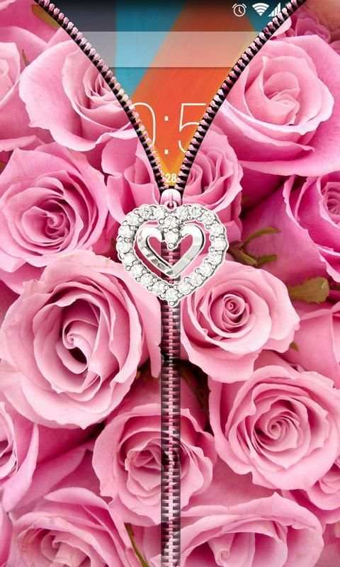 Pink Roses Zipper UnLock скриншот 3