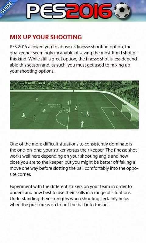 Guide for PES2016 screenshot 2