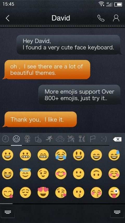 Emoji Keyboard-Leather स्क्रीनशॉट 4