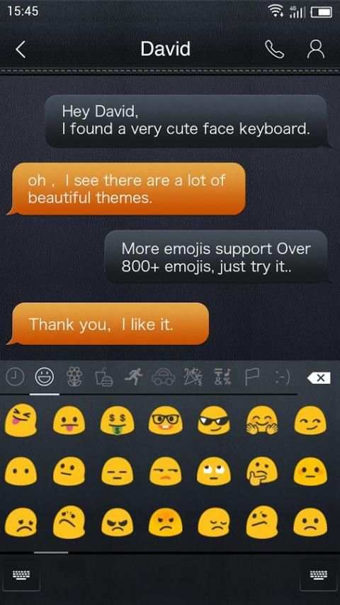 Emoji Keyboard-Leather स्क्रीनशॉट 3