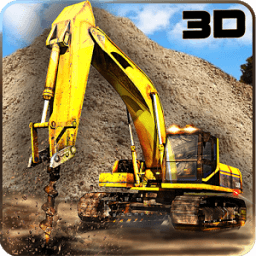 Construction Drilling Crane 3D icon