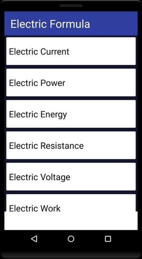 Electrical Formulas 5 تصوير الشاشة