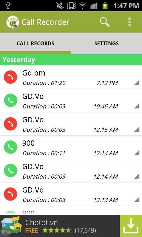 Call Recorder Free скриншот 1