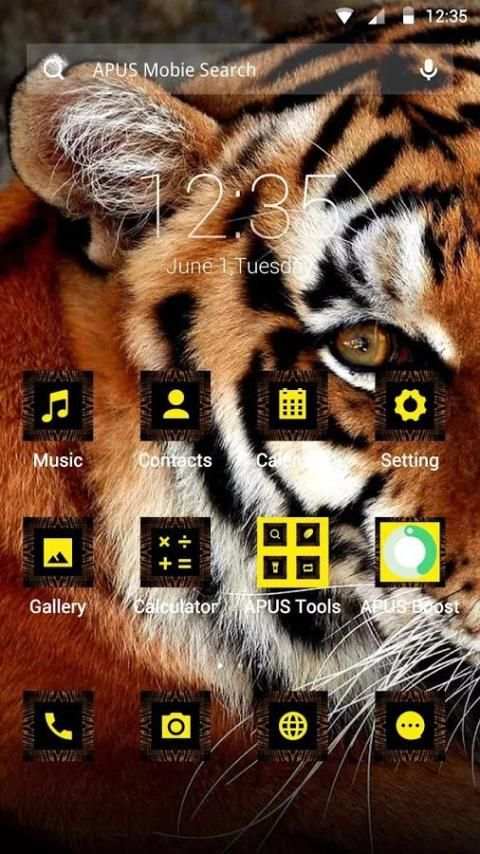 Tiger theme for APUS 1 تصوير الشاشة