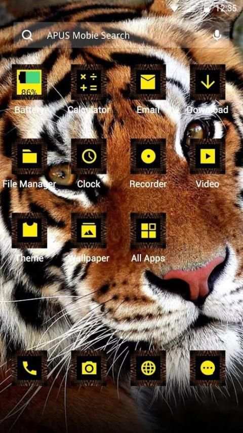 Tiger theme for APUS 2 تصوير الشاشة