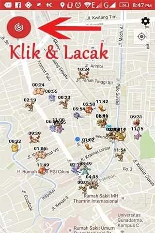 PokeMap : Lacak Pokemon GO screenshot 4
