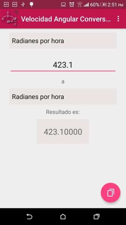 Velocidad Angular - Conversor 2 تصوير الشاشة