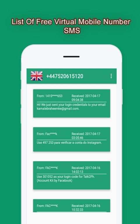 Free Virtual Mobile Number screenshot 1
