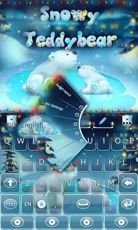 Snowy Teddy GO Keyboard Theme स्क्रीनशॉट 7
