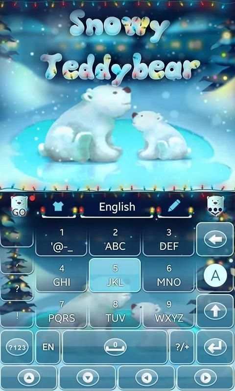 Snowy Teddy GO Keyboard Theme स्क्रीनशॉट 6