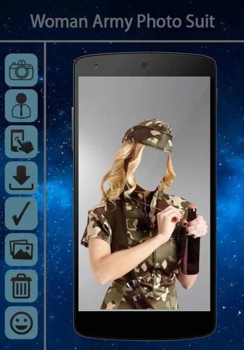 Woman Army Photo Suit screenshot 4