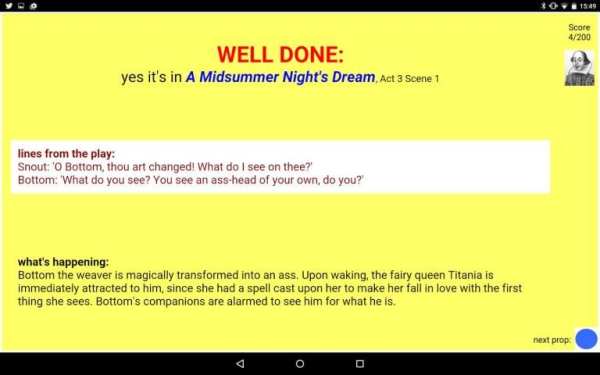 Shakespeare Props Quiz स्क्रीनशॉट 5