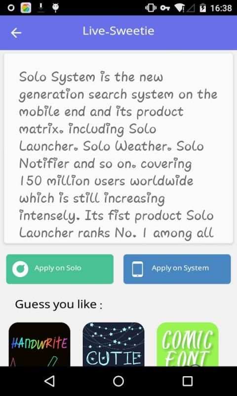 Cute Font font #1 - Solo Font screenshot 2