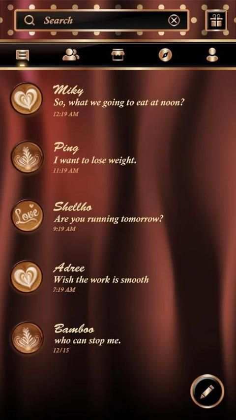 (FREE)GO SMS LOVE COFFEE THEME screenshot 4