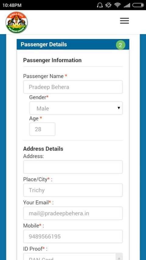 Kerala RTC KSRTC Online Ticket screenshot 2