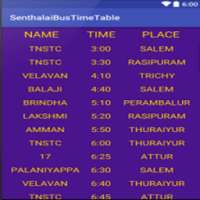 Bus Time Table Sentharapatti on 9Apps