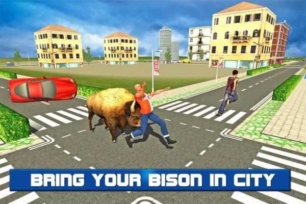 Angry Bison Attack in City 3D screenshot 3