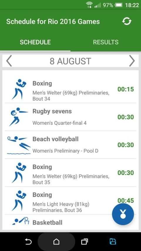 Schedule for Rio 2016 Games स्क्रीनशॉट 11