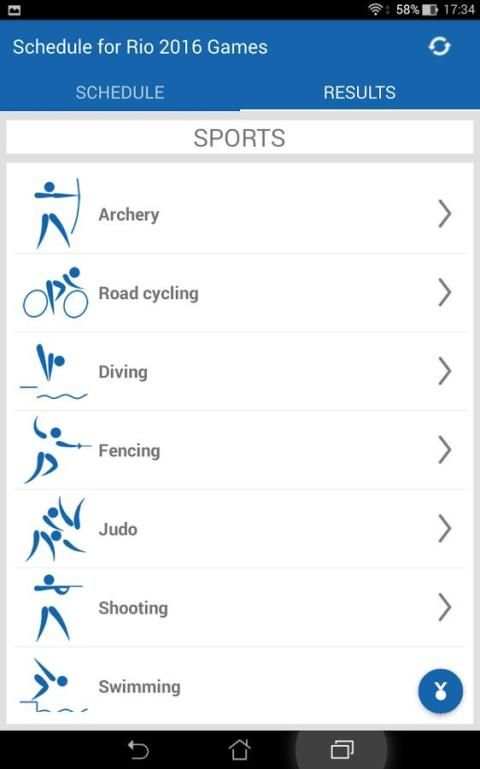 Schedule for Rio 2016 Games स्क्रीनशॉट 2