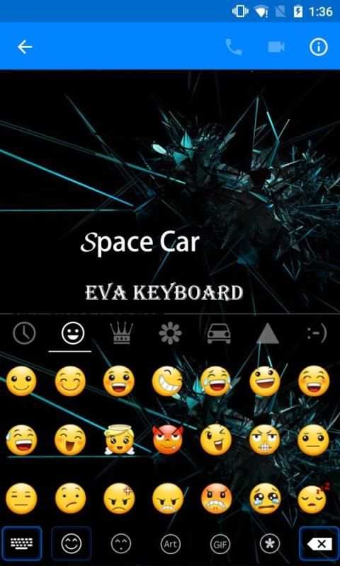 Space Car Emoticons Keyboard 1 تصوير الشاشة