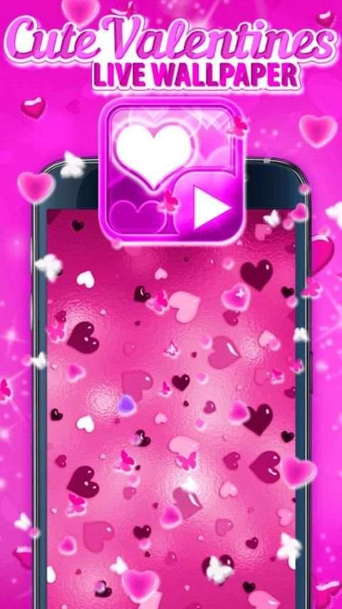 Cute Valentines Live Wallpaper स्क्रीनशॉट 2