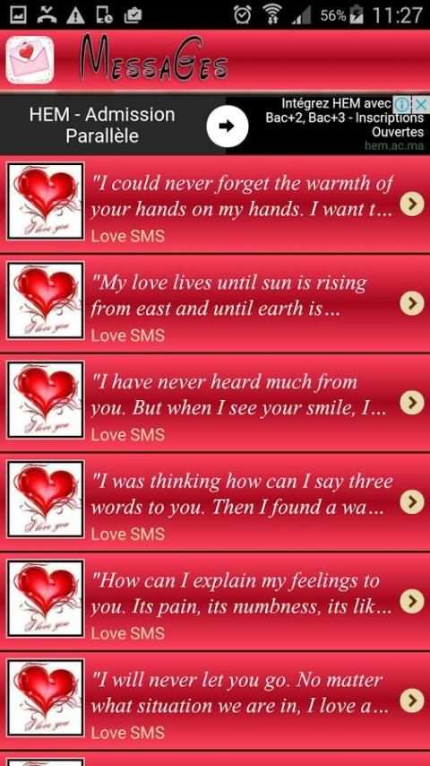 Sweet Love Messages Pro скриншот 5