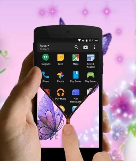Butterfly Zipper Lock Screen screenshot 3
