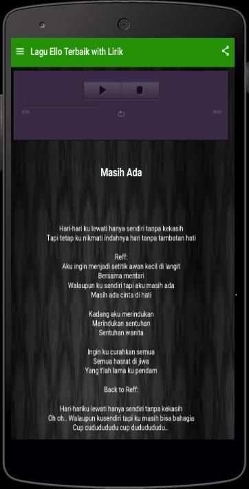 Musik Ello Terbaik with Lirik screenshot 2