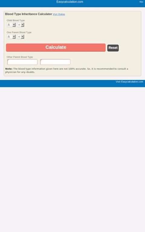 Blood Type Inheritance Calci स्क्रीनशॉट 4