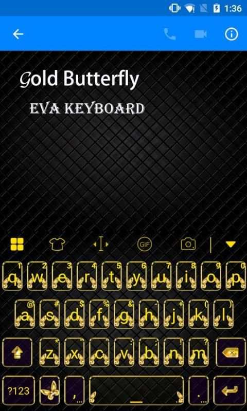 Gold Buterfly Bowknot Keyboard 6 تصوير الشاشة