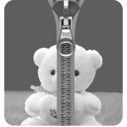 Black and White Zipper Lock icon