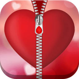 Heart Love Zipper Screen Lock иконка