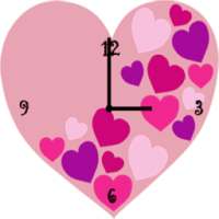 Pink Love Heart Clock Widget on 9Apps