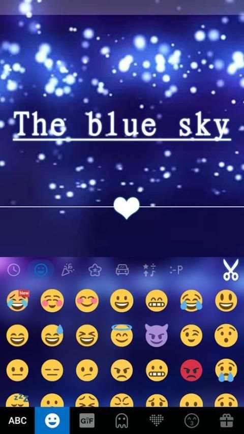 Blue Sky Emoji iKeyboard Theme 4 تصوير الشاشة