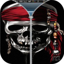 ikon Pirates Skull zipper lock