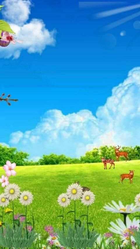 Spring Grassland Livewallpaper स्क्रीनशॉट 1