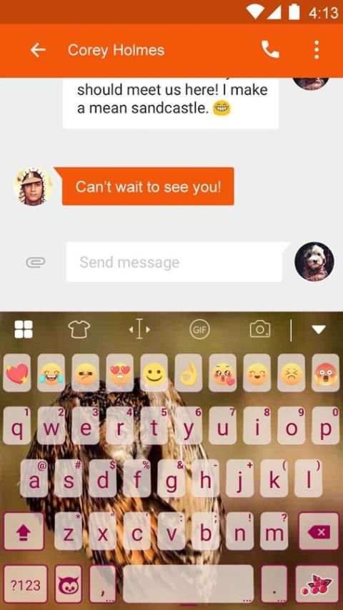 Cute Owl Eva Keyboard -Gif Diy 3 تصوير الشاشة