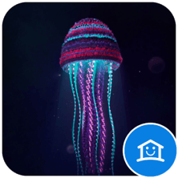 Beautiful blue jellyfish theme icon
