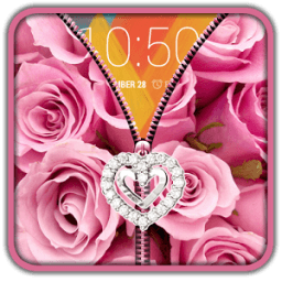 Pink Roses Zipper UnLock أيقونة