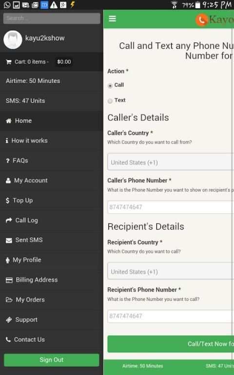 Kayode Call and Text for Free screenshot 1