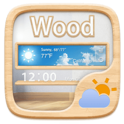 Wood GO Weather Widget Theme иконка