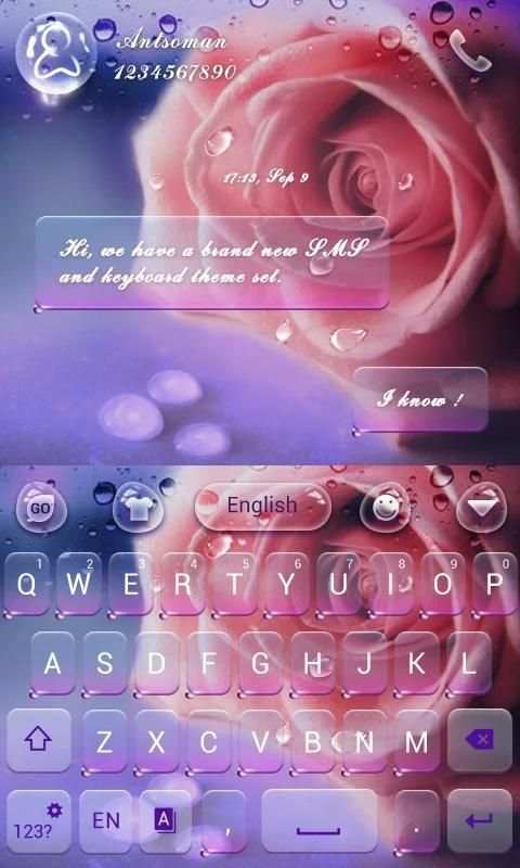 Purple Rose GO Keyboard Theme स्क्रीनशॉट 4