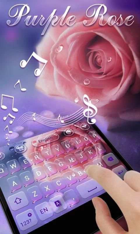 Purple Rose GO Keyboard Theme स्क्रीनशॉट 3